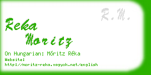 reka moritz business card
